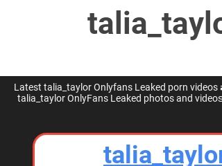 talia taylor nudes|Taliataylorrrs New Videos